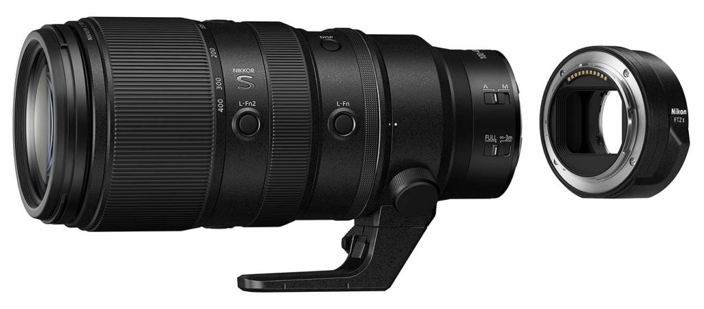La nueva lente NIKKOR Z 100-400 mm f/4.5-5.6 VR S y el adaptador de montura FTZ II