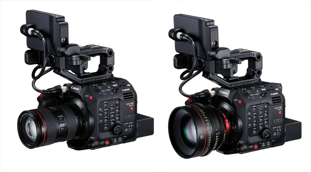 Las cámaras digitales para cine EOS C300 Mark III (izquierda) y EOS C500 Mark II (derecha).