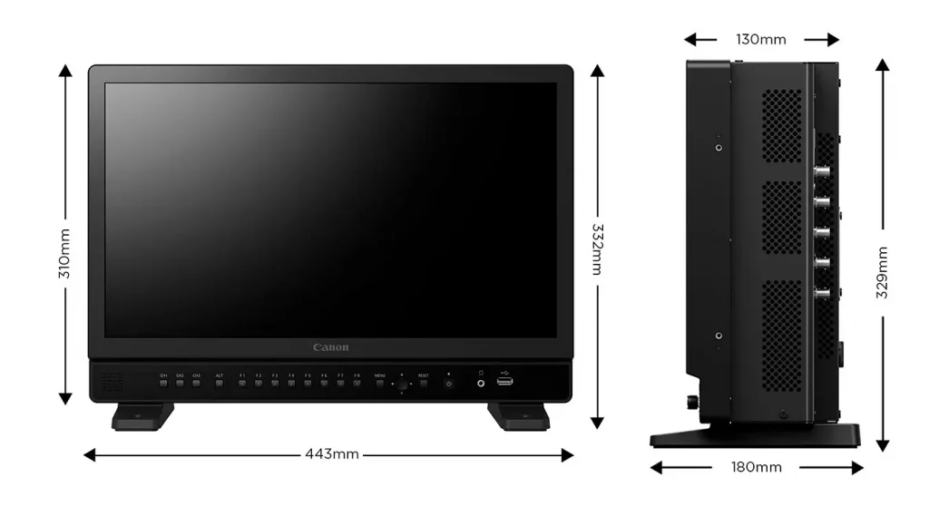 Monitor portátil DP-V1830 de frente y perfil